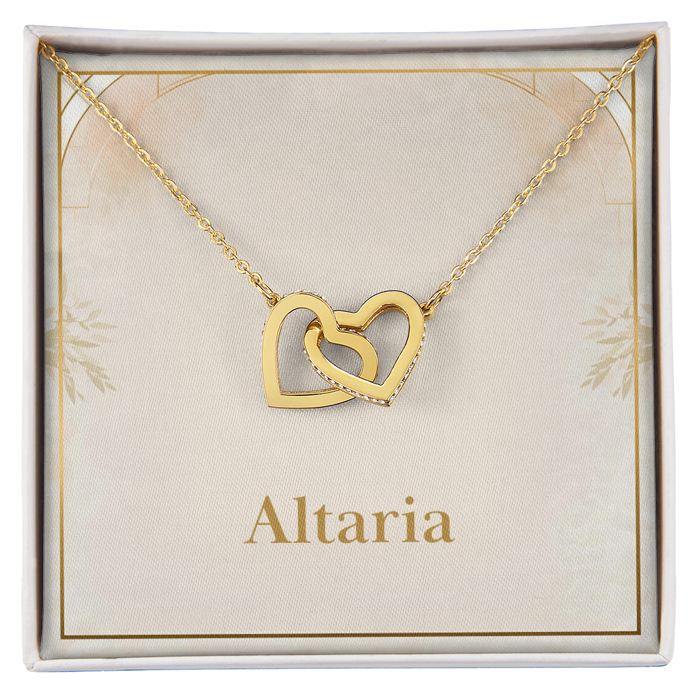 Interlocking Hearts Necklace (Yellow & White Gold Variants)