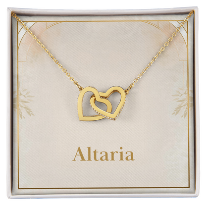 Interlocking Hearts Necklace (Yellow & White Gold Variants)