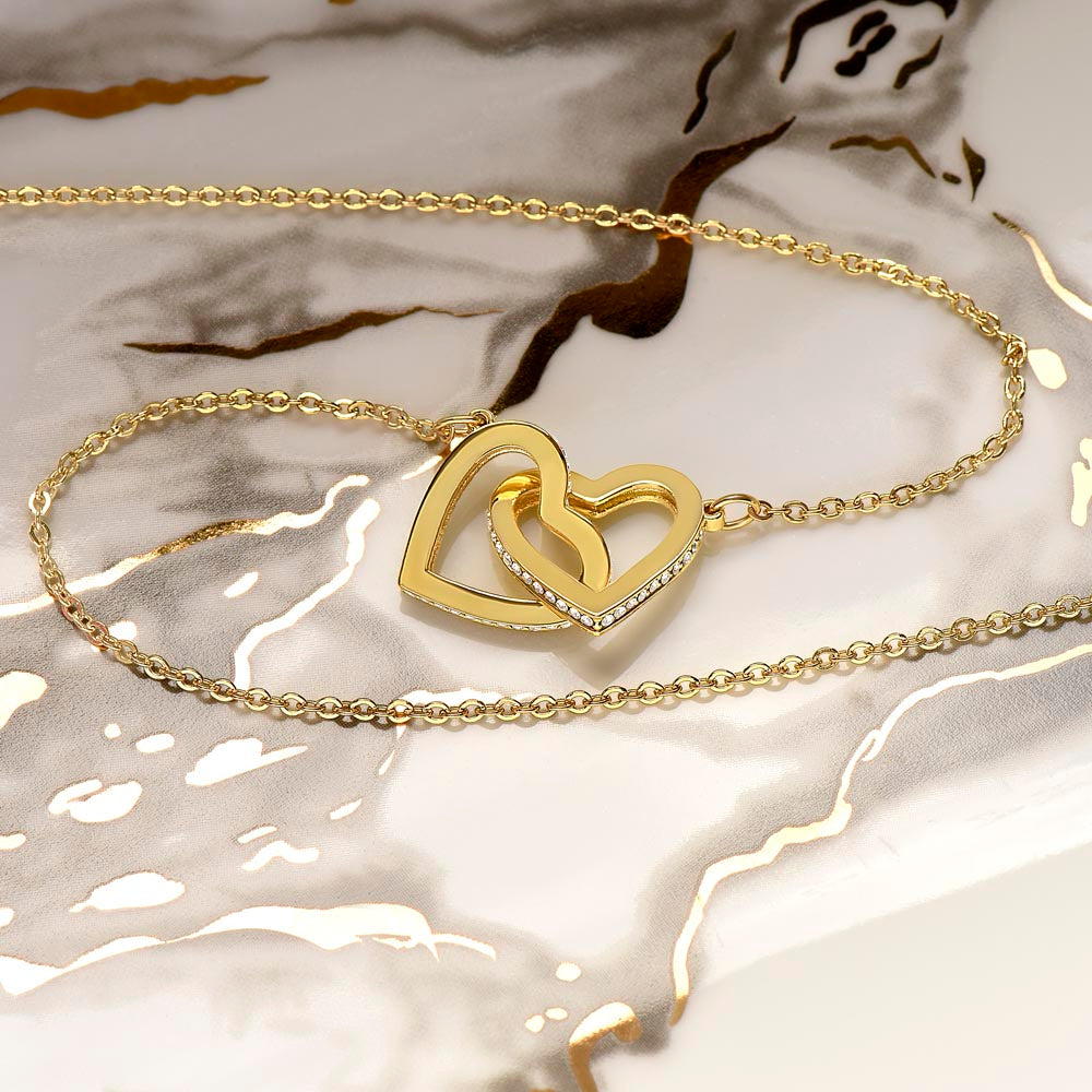 Interlocking Hearts Necklace (Yellow & White Gold Variants)