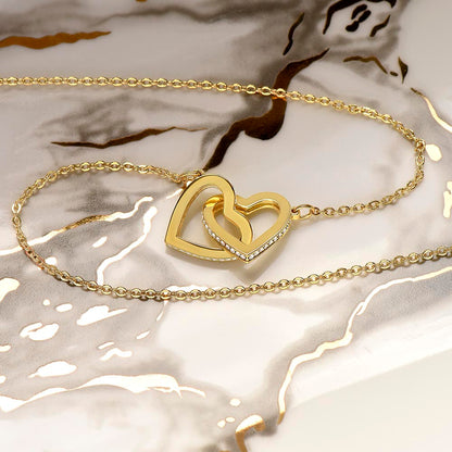 Interlocking Hearts Necklace (Yellow & White Gold Variants)
