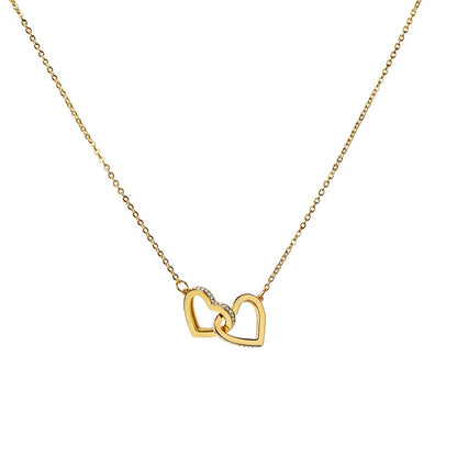 Interlocking Hearts Necklace (Yellow & White Gold Variants)