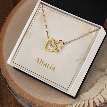 Interlocking Hearts Necklace (Yellow & White Gold Variants)