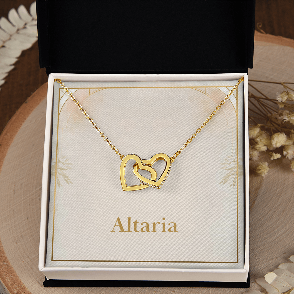 Interlocking Hearts Necklace (Yellow & White Gold Variants)