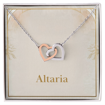 Interlocking Hearts Necklace (Yellow & White Gold Variants)