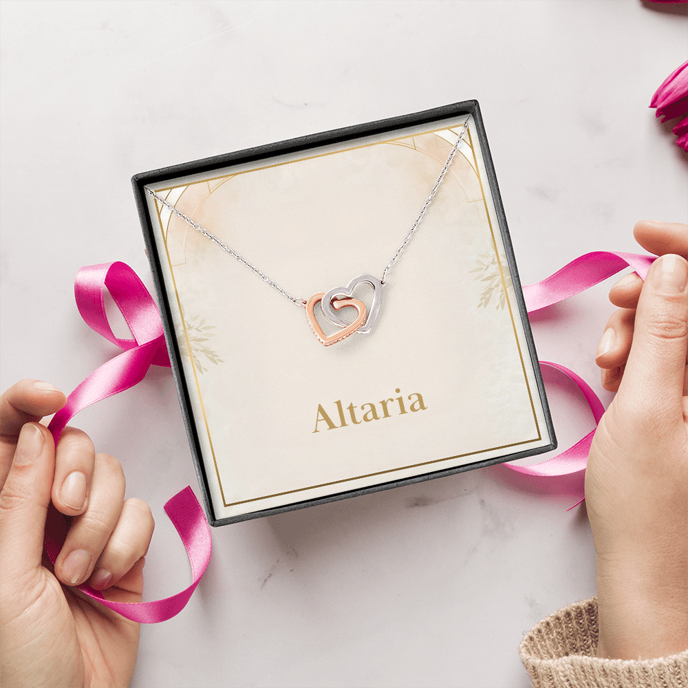 Interlocking Hearts Necklace (Yellow & White Gold Variants)