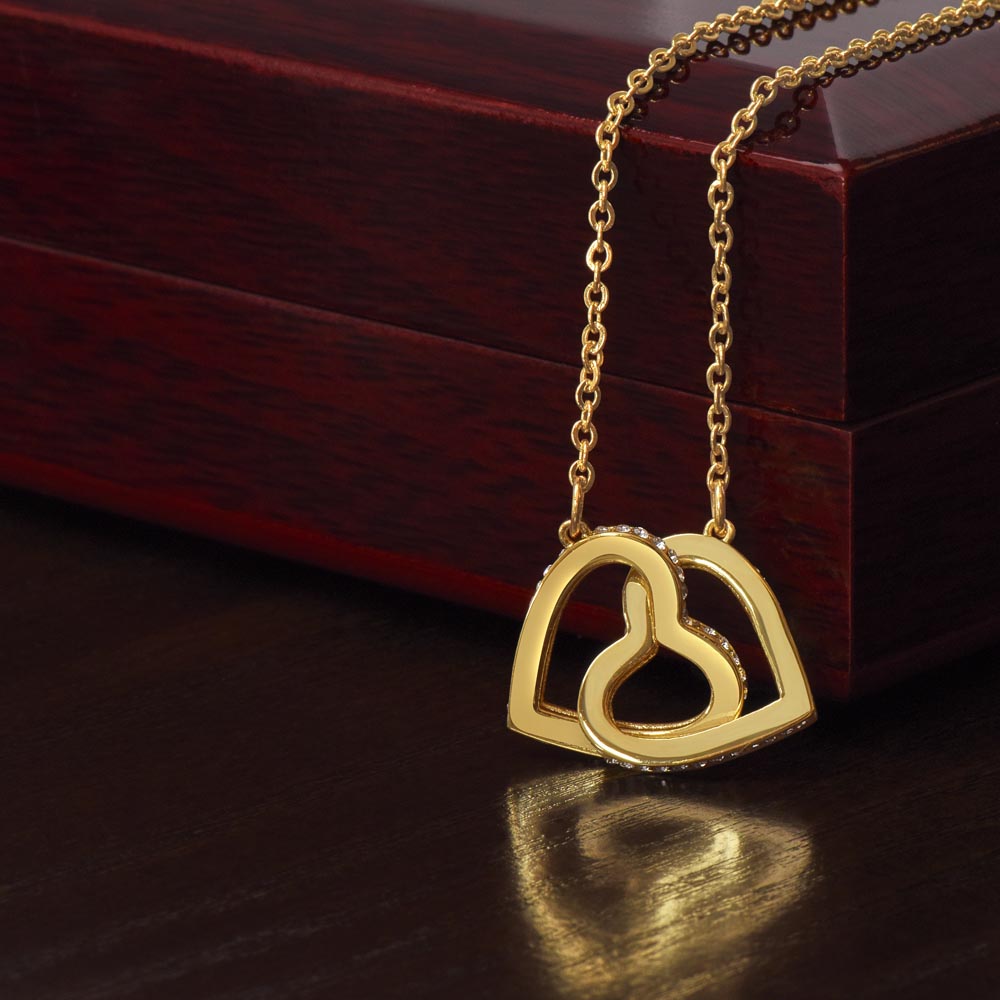 Interlocking Hearts Necklace (Yellow & White Gold Variants)