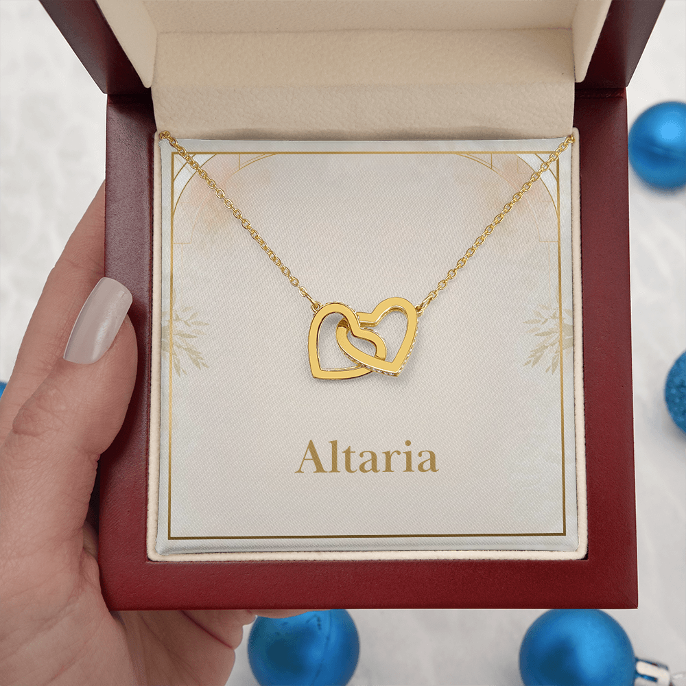 Interlocking Hearts Necklace (Yellow & White Gold Variants)