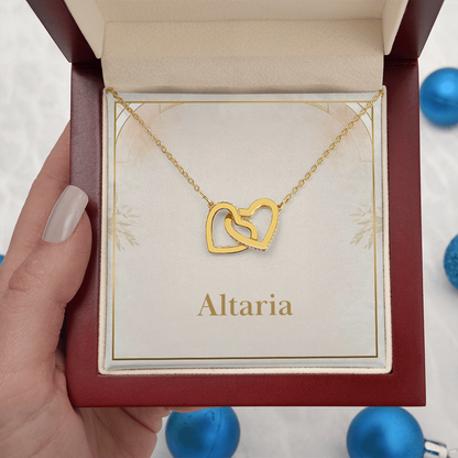 Interlocking Hearts Necklace (Yellow & White Gold Variants)