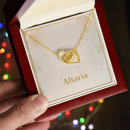 Interlocking Hearts Necklace (Yellow & White Gold Variants)