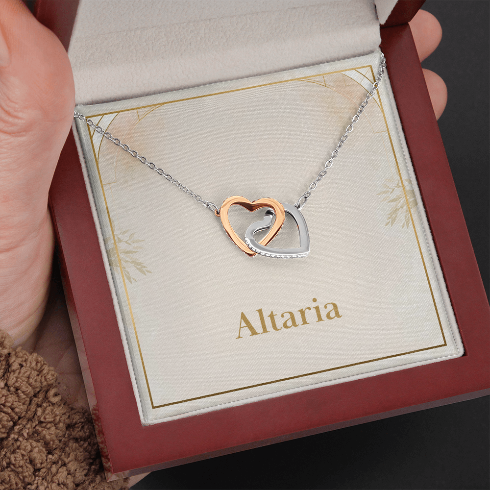 Interlocking Hearts Necklace (Yellow & White Gold Variants)