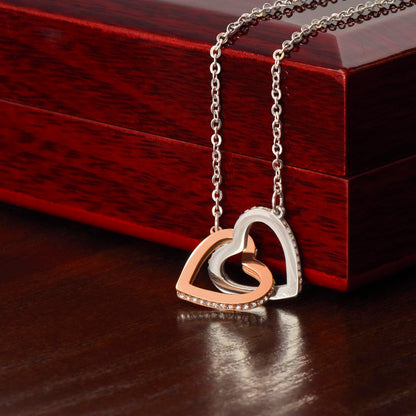 Interlocking Hearts Necklace (Yellow & White Gold Variants)