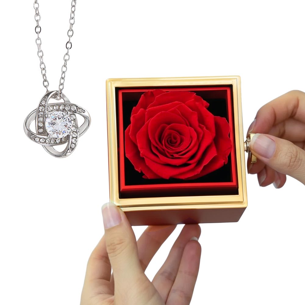 Love Knot with Rotating Rose Gift Box