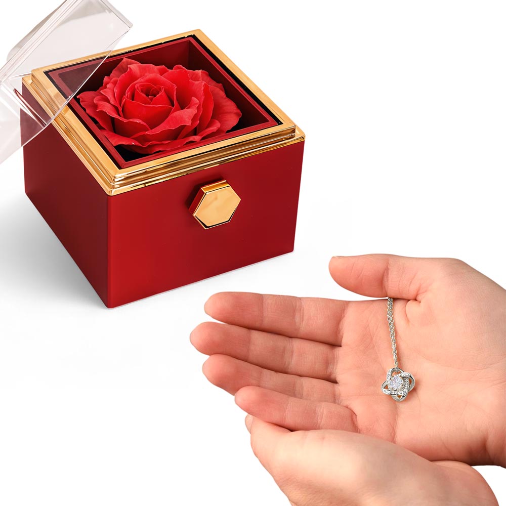 Love Knot with Rotating Rose Gift Box