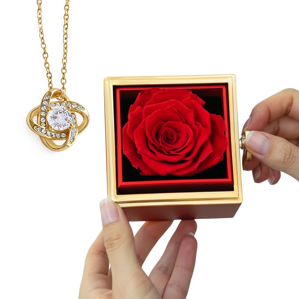 Love Knot with Rotating Rose Gift Box