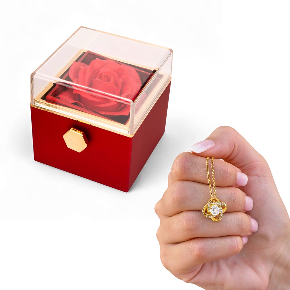 Love Knot with Rotating Rose Gift Box