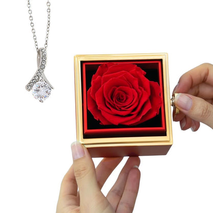 Alluring Beauty with Rotating Rose Gift Box