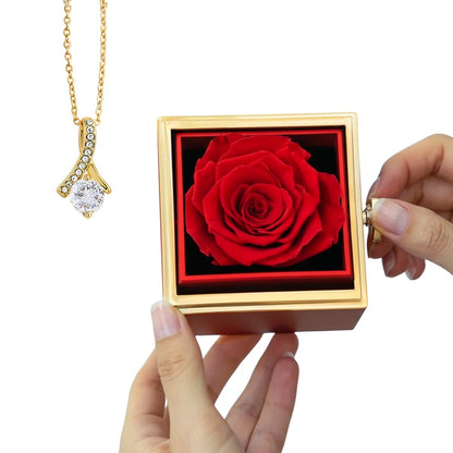 Alluring Beauty with Rotating Rose Gift Box