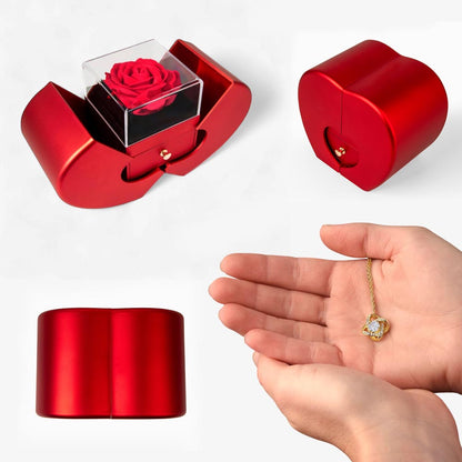 Eternal Love Knot — Necklace with Preserved Rose Gift Box